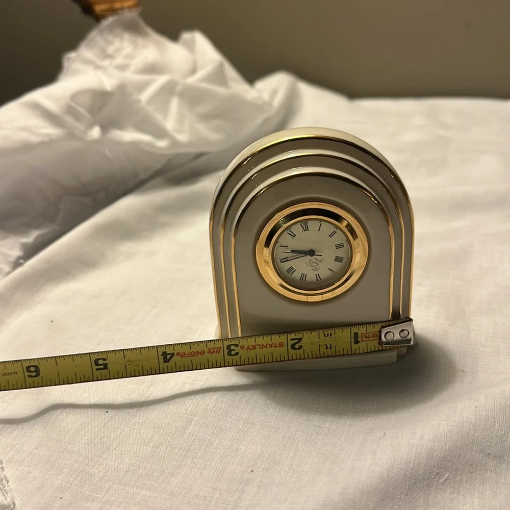 Elegant Gold and Cream LENOX Table Clock